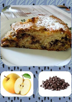 Une photo de Gâteau aux pommes pépites chocolat
