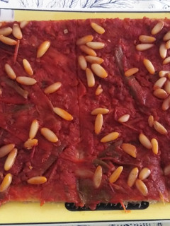 Una foto de Coca de tomate