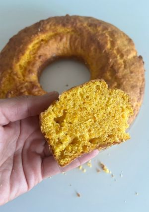 Una foto de Torta de calabaza asada y naranja