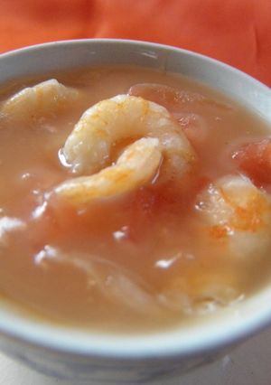 Una foto de Langostinos con salsa de ananá
