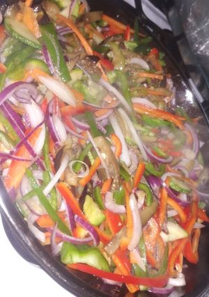 Una foto de Wok de vegetales