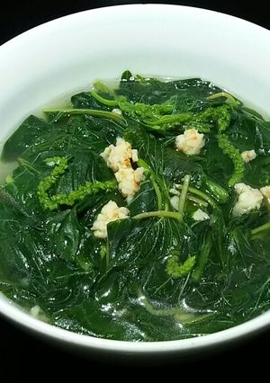 Hình của món Canh tôm rau dền.