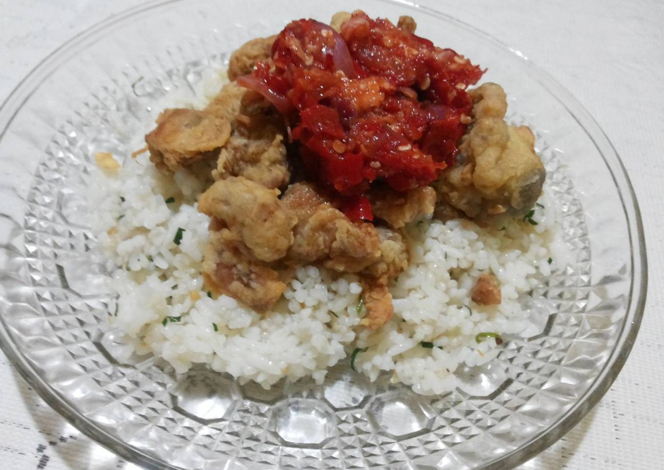 Ayam pop sambal korek+nasi daun jeruk