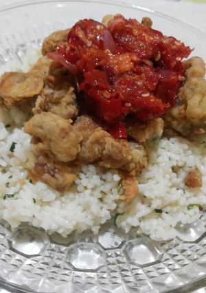 Foto resep Ayam pop sambal korek+nasi daun jeruk