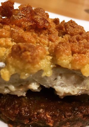 Une photo de Lieu noir au crumble de parmesan