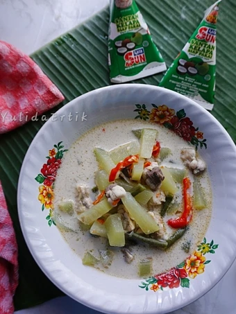 Easy Steps Prepare Recipes Lodeh Labu Siam dan Kacang Panjang the Delicious So Delicious.