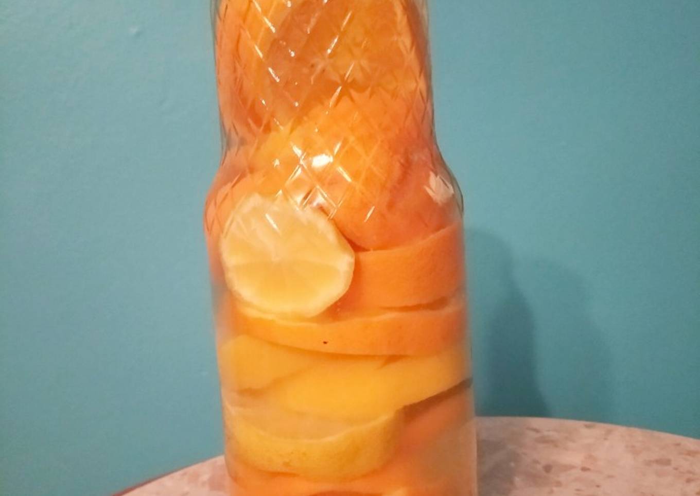 Eau détox citron 🍋 / orange 🍊/ feuilles des fraises 🍓