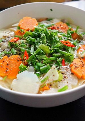 Hình của món Bánh canh chay.