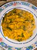 Arroz cremoso amarillo con zapallitos y zuchinis👌🏻😋