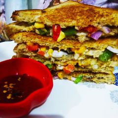 A picture of Whole wheat veg sandwich.