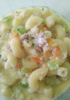 Foto resep Makaroni carbonara sayur Mpasi 12+