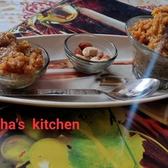 A picture of Kashmiri oats halwa.