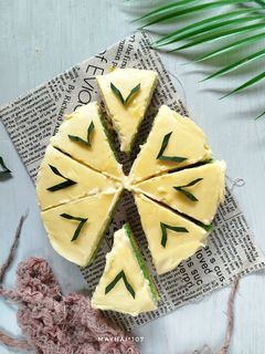 Foto resep Pandan Marmer Cake With Cheese Custard