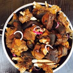 A picture of Fried Goat Meat.