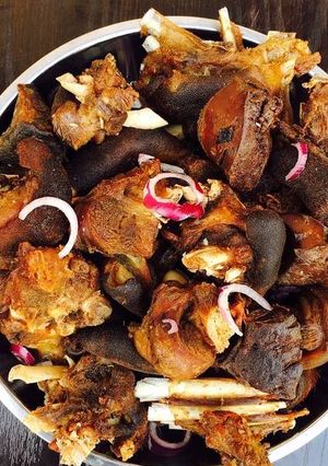 A picture of Fried Goat Meat.