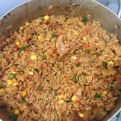 A picture of Veggies jollof Rice.