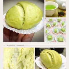 A picture of Green tea mantou 🍃🍃.