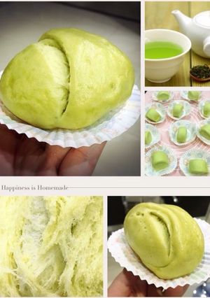 A picture of Green tea mantou 🍃🍃.