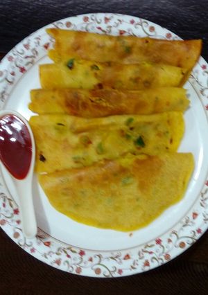 A picture of Besan veg omelette.