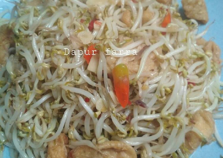 Tumis tauge panjang + tahu