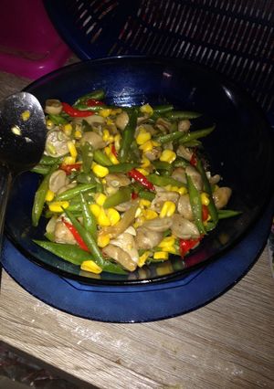 Foto resep Tumis buncis campur jamur jagung