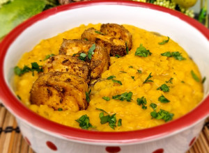 Vöröslencse főzelék sült tofuval! VEGÁN recept fotója