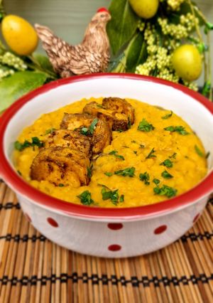 Vöröslencse főzelék sült tofuval! VEGÁN recept fotója