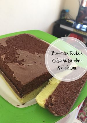 Foto resep Brownies Kukus Cokelat Pandan Sederhana