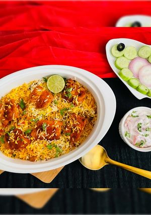 A picture of Fried Fish Dum Biryani.