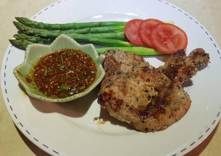 Pork chop black pepper steak