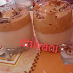 A picture of Dalgona coffee with munch topping.
