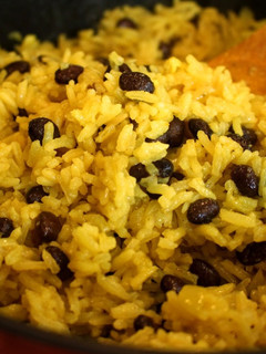 A picture of Simple Yellow Jasmine Rice & "Peas".