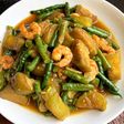 Tumis terong udang kacang panjang