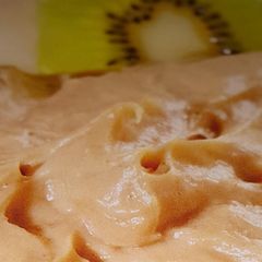 Peanut butter dip and fruit slices A picture of Peanut butter dip and fruit slices.