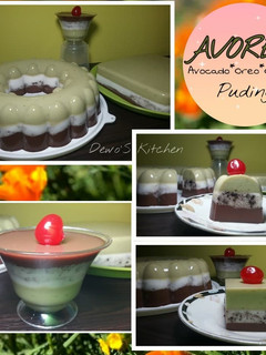 Foto resep Puding Avoreo (alpukat, oreo, coklat)