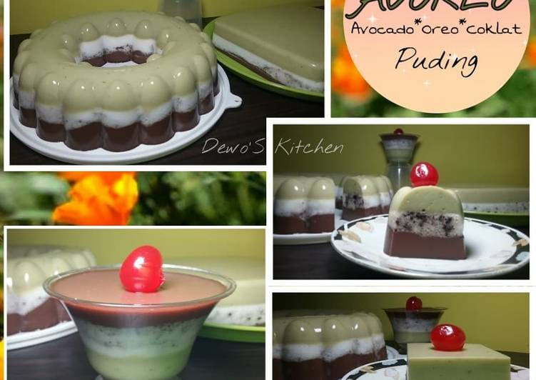 Puding Avoreo (alpukat, oreo, coklat)