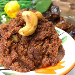 A picture of No Sugar Vegetable Dessert – Carrot Beetroot Halwa With Dates.
