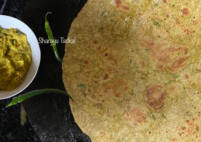 Drumstick leaves Ragi paratha