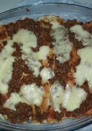 Una foto de Canelones de acelga y pollo
