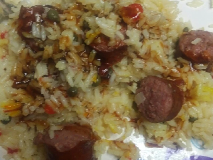 Easy Way Prepare Barbecue Sausages and Rice the Delicious Tasty