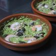 Aguacate con manzana y gambas