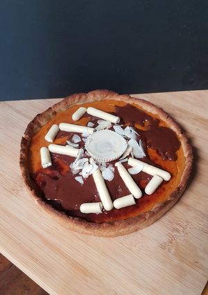 Une photo de Spider pumpkin pie