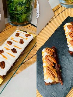 Une photo de Brownie chocolat au lait crème chantilly Noix de Pécan &caramel beurre salé 🍴