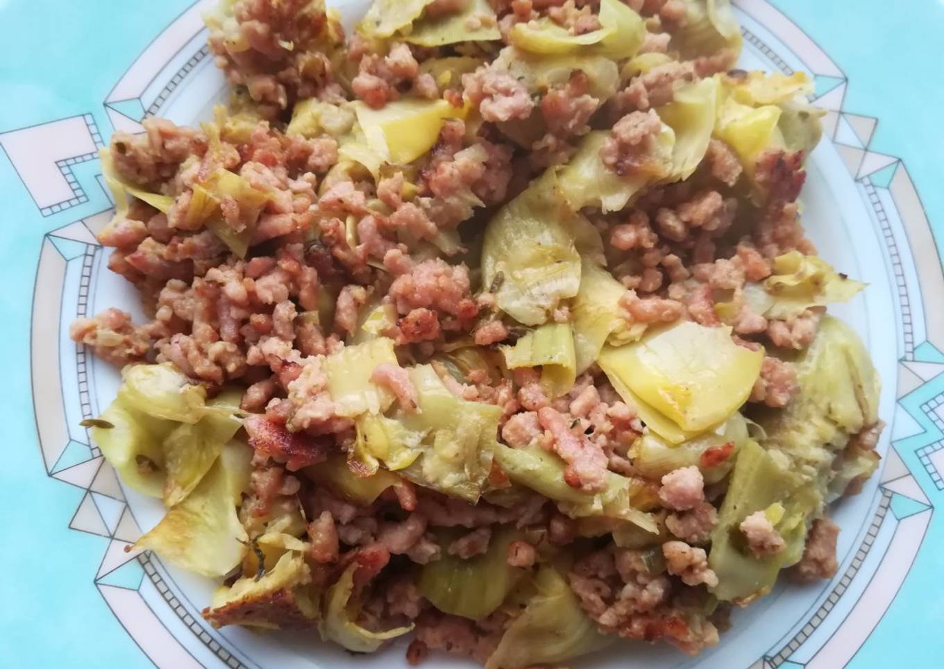 Alcachofas con carne picada