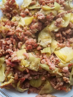 Una foto de Alcachofas con carne picada