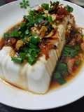 Chinese Steam Tofu with dried shrimp, garlic, soya sauce 蒜蓉蝦米蒸豆腐