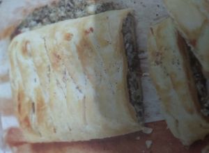 Una foto de Trenza de hojaldre con queso sainte-maure