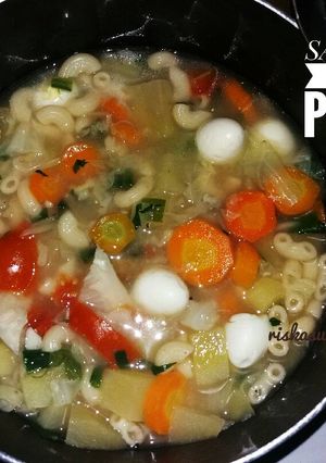 Foto resep Sayur Sop Makaroni Telur Puyuh
