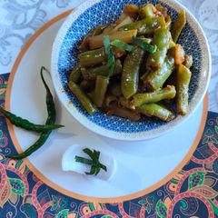 A picture of Green beans ki sabzi.