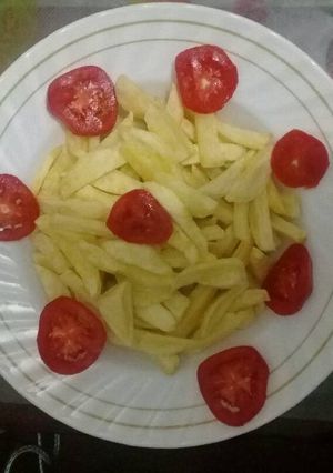A picture of Home made fries #vegancontest#.
